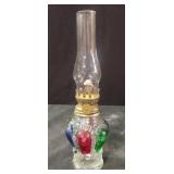 Vintage Hong Kong Glass Miniature Oil Lamp