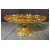 Vintage Anchor Hocking Fairfield amber glass cake