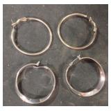 Silver colored hoop earrings