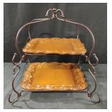 Celebrating Home stoneware 2-tier serving stand