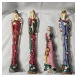 4 pencil Resin figurines.  Three Angels and one