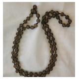 Matter smoky glass beaded necklace
