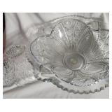 Vintage cut glass punch bowl with stand. Perfect