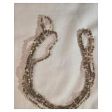 Tan set of 2 Czech glass seed bead necklace
