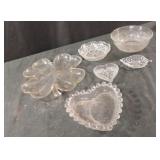 Glass trays and bowls