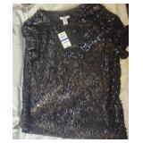 Bar III Bling Shirt. Black and sparkling. Size