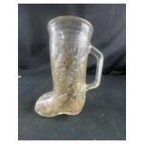 Glass boot mug