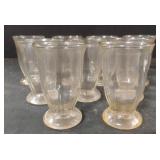 Vintage footed jelly jars. 9 total