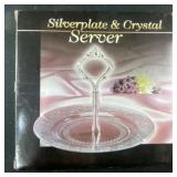 Silver plate and crystal server