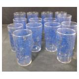 Vintage Blue Willow patterned glasses
