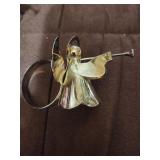 Sterllng silver napkins rings. Angels with horns.