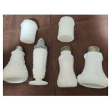 Assorted milk glass