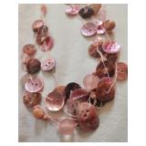Multi strand shell button necklace
