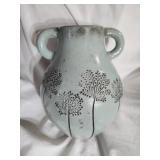 Heavy Pottery with Lace Flowers.  No maker mark