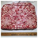 Vinyl Red and White small toiletries travel bag