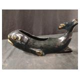 (MCM) ceramic planter leaping Koi fish.