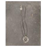 Rope necklace with silver charm