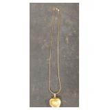 Gold colored locked charmed necklace