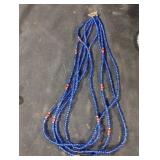 Multi-strand beaded necklace