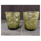 Anchor Hocking Olive Green Juice Glasses. Set of