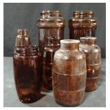 Vintage brown glass bottles