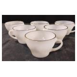 Anchor Hocking Fire-King milk glass teacups. Set