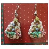 Costume earrings. Christmas trees