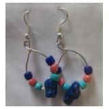 Costume Jewelry earrings. Multi colored beads.