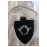 Costume Jewelry Blue Sapphire with faux diamonds