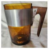 Amber mug with wood handle
