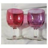 Thumbprint glasses set of 2. Red and purple hue