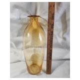 Yellow/Amber bubble glass vase