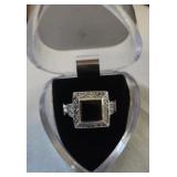 Sterling Silver ring with square cut black onyx