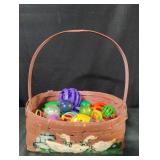 Basket with cat toys