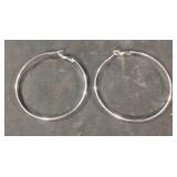 Silver colored hoop earrings