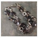 Black beaded double strand bracelet