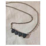Black obsidian natural chip necklace