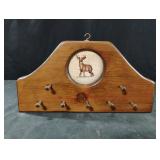 Vintage wooden wall-mounted key rack