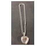 Heart locket silver colored bracelet