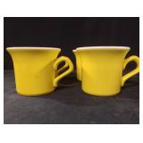 Vintage Set of 4 Sunshine Yellow Mugs made in USA