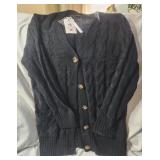 Merokeety Black Carnigan button up sweeter. Black