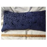 Blue Textured Oblong Pillow