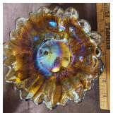 Indiana Glass Company carnival glass bowl, in the