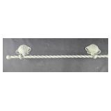 Seashell Metal Towel Rod - green in color