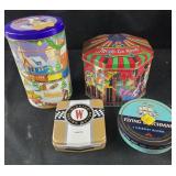 Group of tins including Winston racing nation