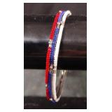 Red, white and blue bangle bracelets