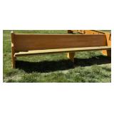Church Pew 10.5ftWx32inTx24inD - Green Cushions