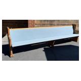 Church Pew 10.5ftWx32inTx24inD - blue cushion
