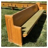 Church Pew 10.5ftWx32inTx24inD - Green Cushions