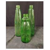 Green glass bottles